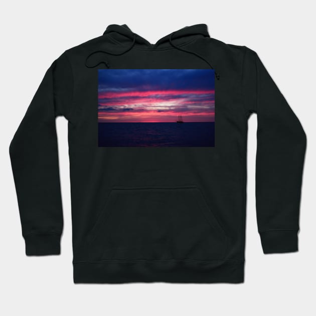 A Sailboat Sunset Hoodie by JimDeFazioPhotography